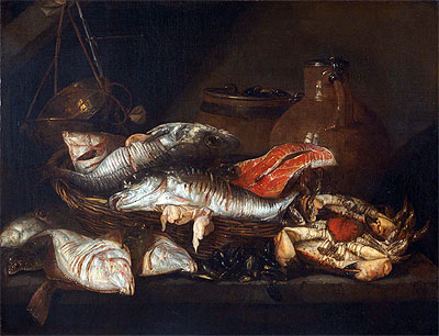 Still Life with Fish, undated | Abraham Beyeren | Painting Reproduction