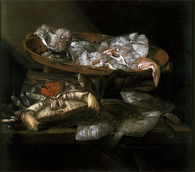 Still Life with Plaices and Crabs, c.1646/55 | Abraham Beyeren | Gemälde Reproduktion
