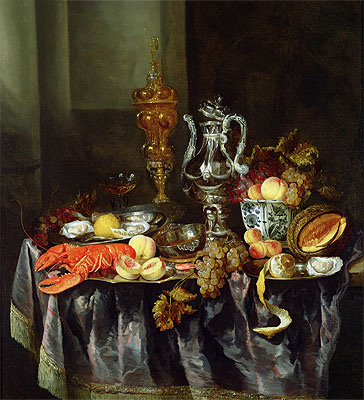 Still Life with Fruit and Shellfish, n.d. | Abraham Beyeren | Painting Reproduction