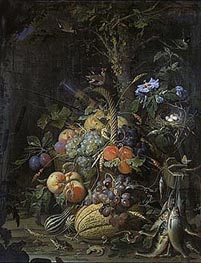 The Fruit Basket, undated by Abraham Mignon | Painting Reproduction