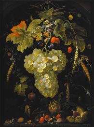 Grape Bunch in a Niche | Abraham Mignon | Painting Reproduction