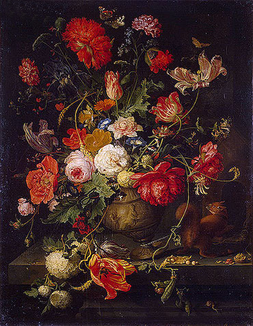 Vase of Flowers, b.1797 | Abraham Mignon | Painting Reproduction