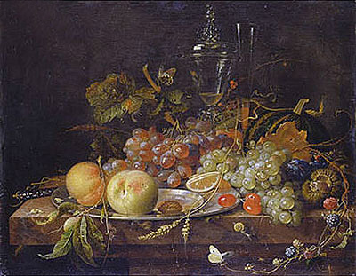 Still Life with Fruits, undated | Abraham Mignon | Gemälde Reproduktion