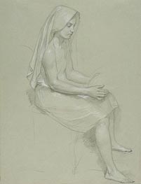 Study of a Seated Veiled Female Figure, Undated von Bouguereau | Gemälde-Reproduktion