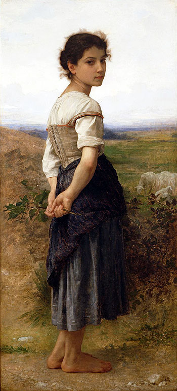 The Young Shepherdess, 1885 | Bouguereau | Painting Reproduction