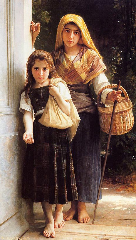 Les petites mendicantes (The Little Beggar Girls), 1890 | Bouguereau | Gemälde Reproduktion