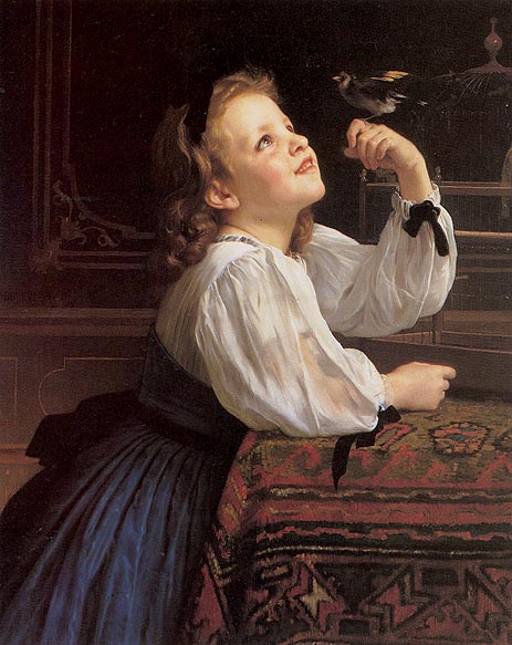 The Pet Bird, 1867 | Bouguereau | Painting Reproduction