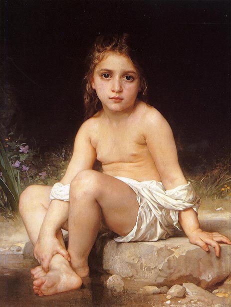 Child at Bath, 1886 | Bouguereau | Painting Reproduction