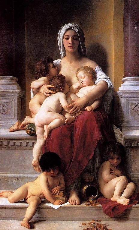 Nächstenliebe, 1878 von Bouguereau | Gemälde-Reproduktion