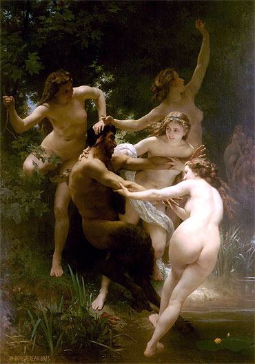 Nymphen und Satyr, 1873 von Bouguereau | Gemälde-Reproduktion