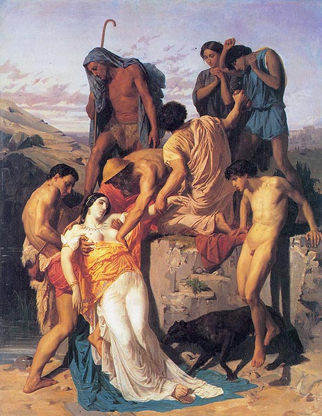 Zenobia Found by Shepherds on the Banks, 1850 | Bouguereau | Painting Reproduction