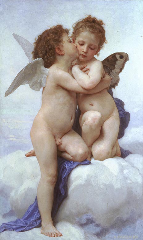 Cupid and Psyche as Children, 1889 | Bouguereau | Painting Reproduction