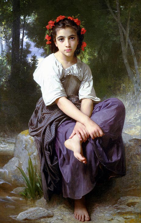 At the Edge of the River, 1875 | Bouguereau | Painting Reproduction