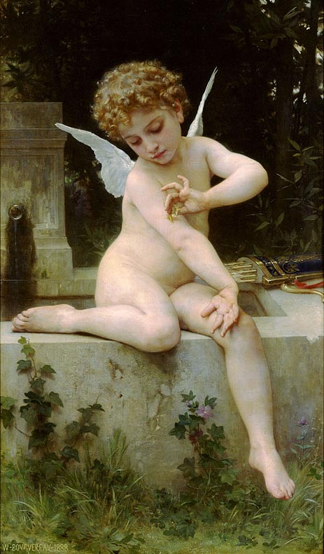 Amor mit einem Schmetterling | Bouguereau | Gemälde Reproduktion