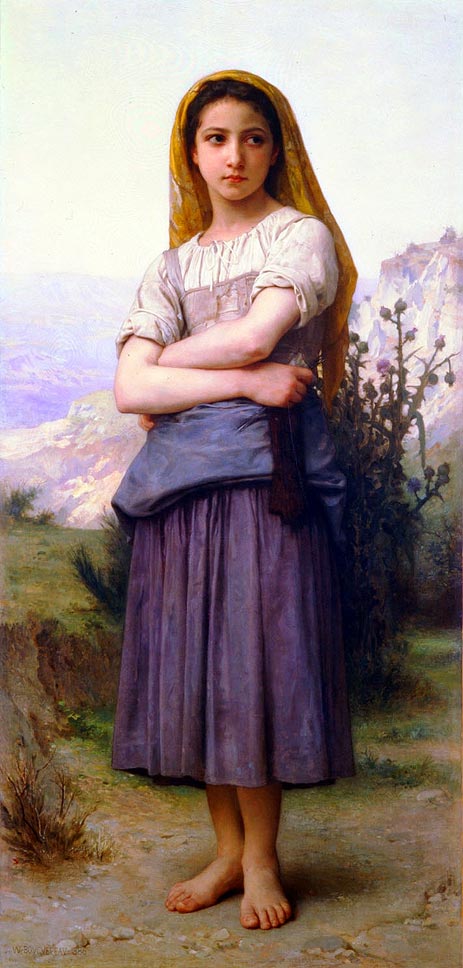 The Knitter, 1884 | Bouguereau | Painting Reproduction