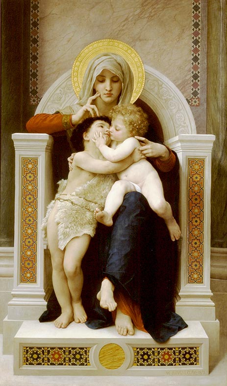 The Virgin, the Baby Jesus and St. John the Baptist, 1875 | Bouguereau | Painting Reproduction