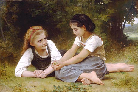 Les Noisettes (Die Nuss-Sammlerinnen), 1882 von Bouguereau | Gemälde-Reproduktion
