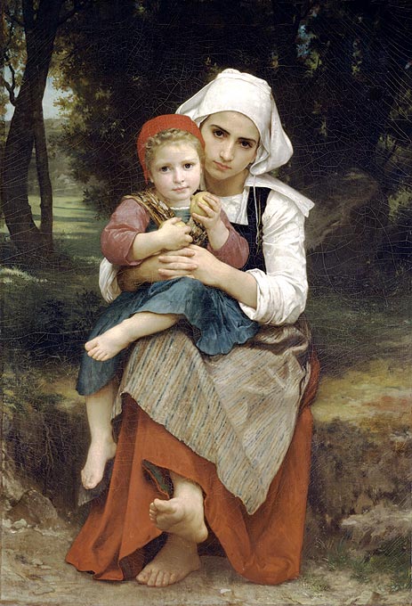 Bretonischer Bruder und Schwester, 1871 von Bouguereau | Gemälde-Reproduktion