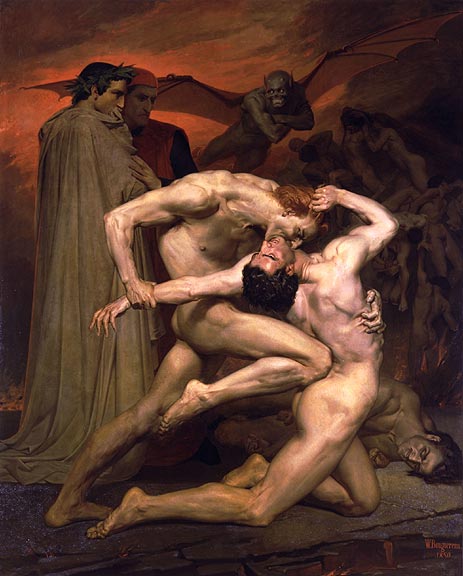 Dante und Vergil in der Hölle, 1850 von Bouguereau | Gemälde-Reproduktion