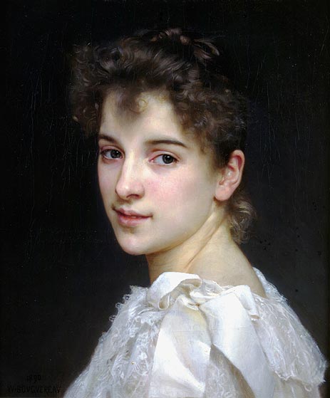 Porträt von Gabrielle Drienza, 1890 von Bouguereau | Gemälde-Reproduktion