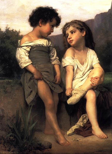 At the Edge of the Brook | Bouguereau | Painting Reproduction