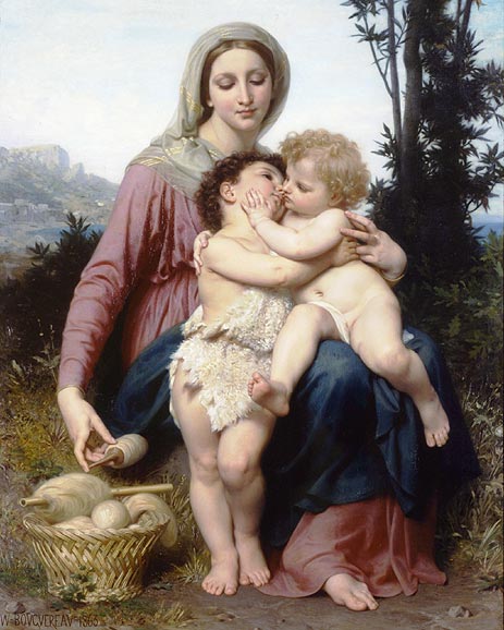 Madonna with the Christ Child and Saint John the Baptist, 1863 | Bouguereau | Painting Reproduction