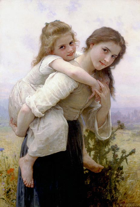 Nicht zu viel zu tragen, 1895 von Bouguereau | Gemälde-Reproduktion