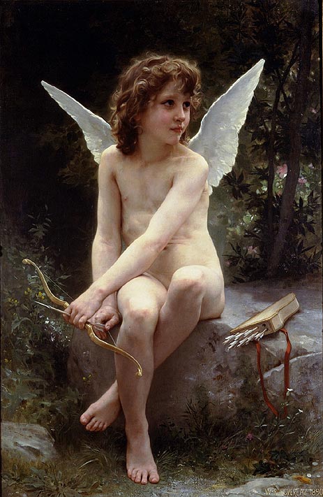 Liebe auf der Lauer, 1890 von Bouguereau | Gemälde-Reproduktion