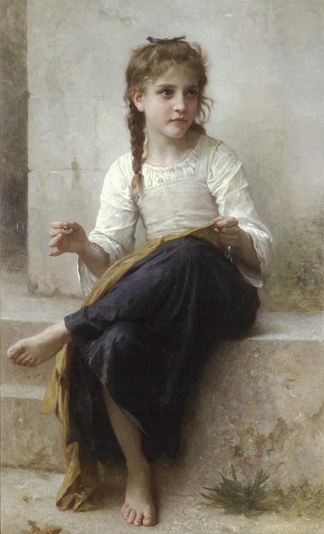 Sewing, 1898 | Bouguereau | Painting Reproduction