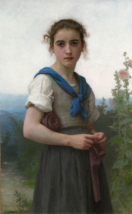 La Tricoteuse, 1891 | Bouguereau | Gemälde Reproduktion