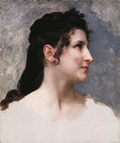 Study of a Girl's Head, 1840 | Bouguereau | Gemälde Reproduktion