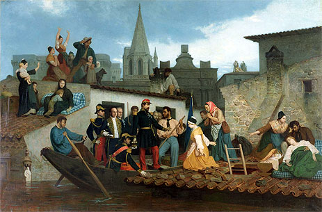 Napoleon III Visiting Flood Victims of Tarascon in June 1856, 1856 | Bouguereau | Painting Reproduction