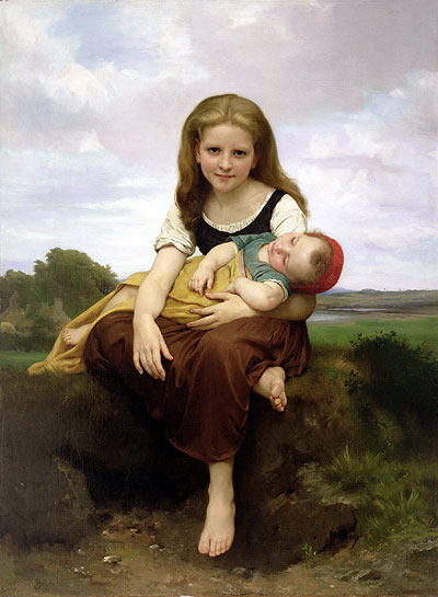 The Elder Sister, 1869 | Bouguereau | Gemälde Reproduktion
