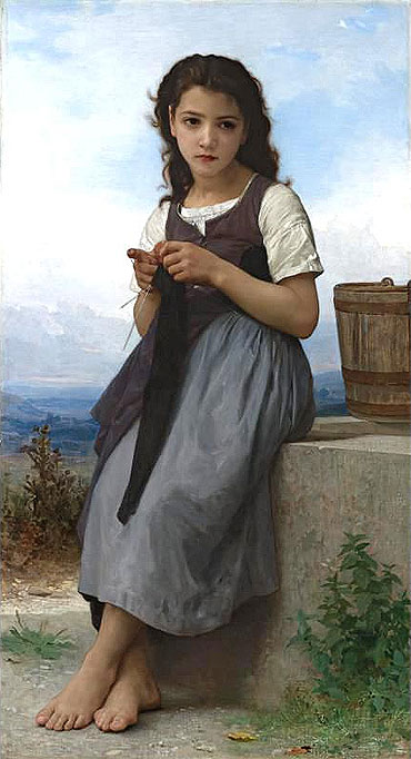La Tricoteuse (The Little Knitter), 1884 | Bouguereau | Painting Reproduction