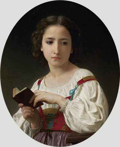 The Book Hours, 1867 | Bouguereau | Painting Reproduction