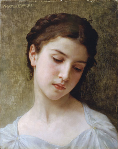 Kopf eines jungen Mädchens, 1898 von Bouguereau | Gemälde-Reproduktion