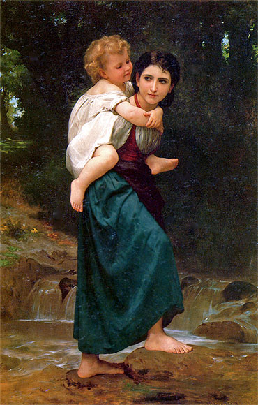The Crossing of the Ford, 1869 | Bouguereau | Painting Reproduction