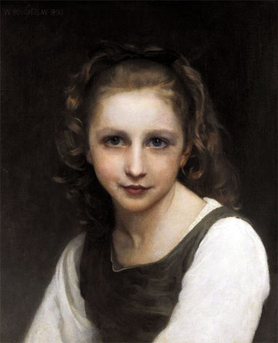 Porträt eines jungen Mädchens, 1890 von Bouguereau | Gemälde-Reproduktion