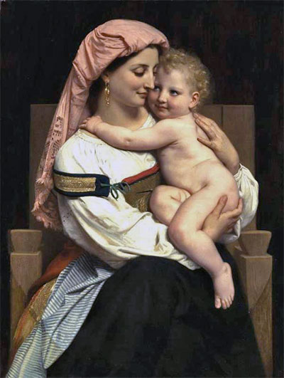 Woman of Cervara and Her Child, 1861 | Bouguereau | Painting Reproduction