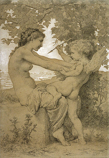 Die Liebe widersteht, 1885 von Bouguereau | Gemälde-Reproduktion