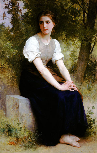 Der Gesang der Nachtigall, 1895 von Bouguereau | Gemälde-Reproduktion