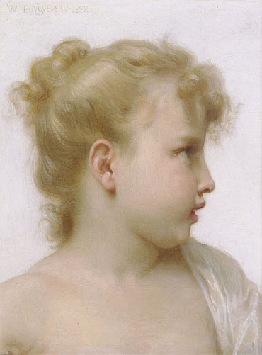 Head of a Little Girl, 1888 | Bouguereau | Painting Reproduction