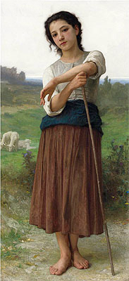 Young Shepherdess, 1887 | Bouguereau | Painting Reproduction
