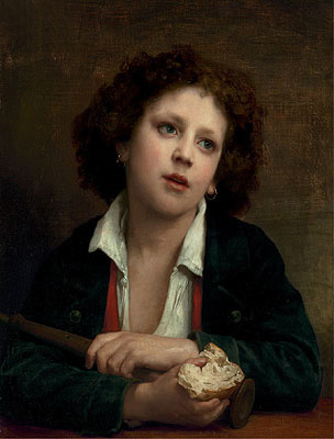 Italienisches Kind mit einem Stück Brot | Bouguereau | Gemälde Reproduktion