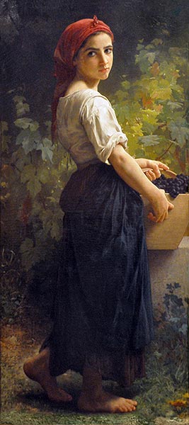 Girl with Grapes, 1874 | Bouguereau | Painting Reproduction