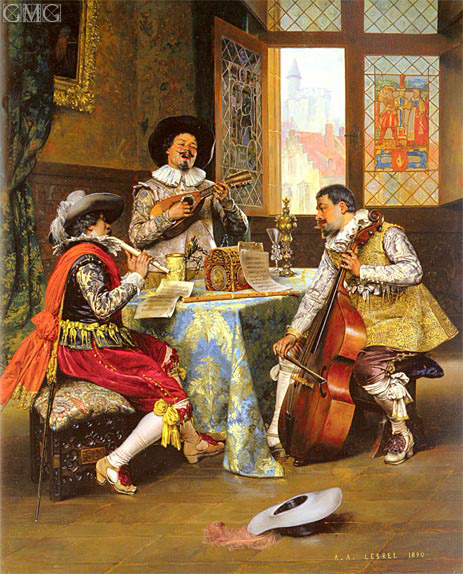 The Musical Trio, 1890 | Lesrel | Painting Reproduction
