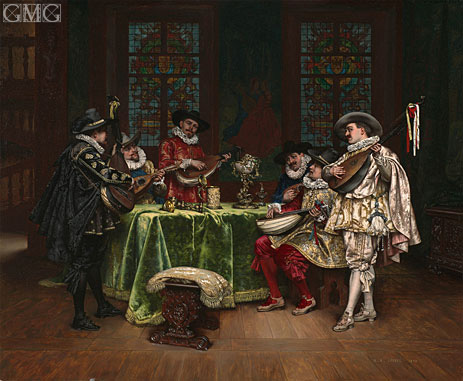 Interior with Troubadours, 1899 | Lesrel | Painting Reproduction