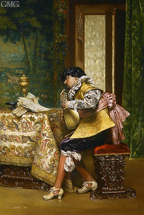 The Lute Player, 1880 | Lesrel | Painting Reproduction