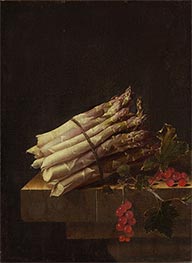 Still Life with Asparagus and Red Currants, 1696 by Adriaen Coorte | Painting Reproduction