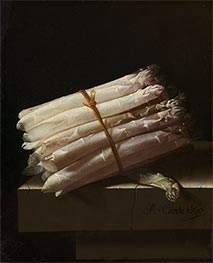 Still Life with Asparagus, 1697 by Adriaen Coorte | Painting Reproduction